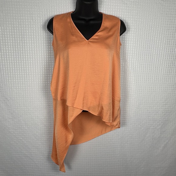 BCBGMaxAzria Tops - BCBGMaxAzria Blouse Top Womens XXS Asymmetric Sleeveless V Neck Resort Cruise